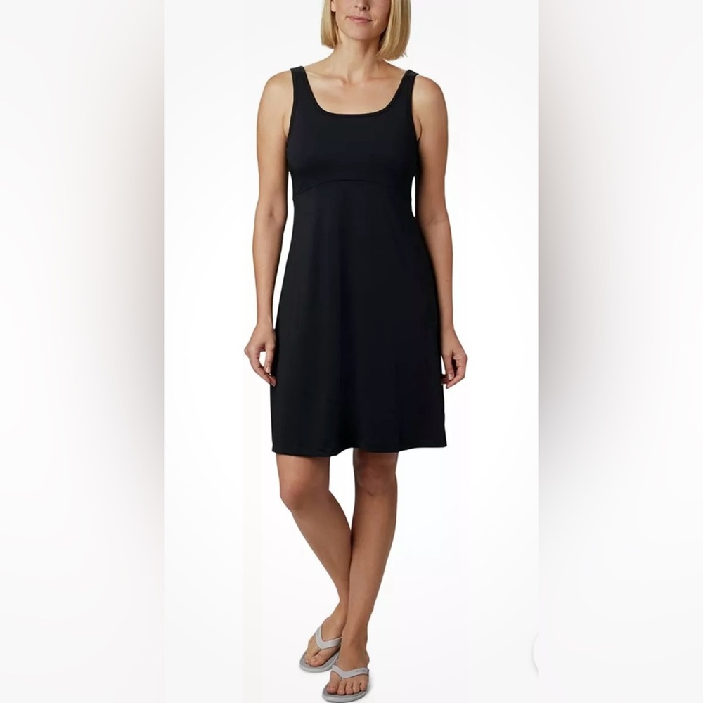 NWT Columbia Womens PFG Freezer III Sun Sleeveless Dress, Black, Small